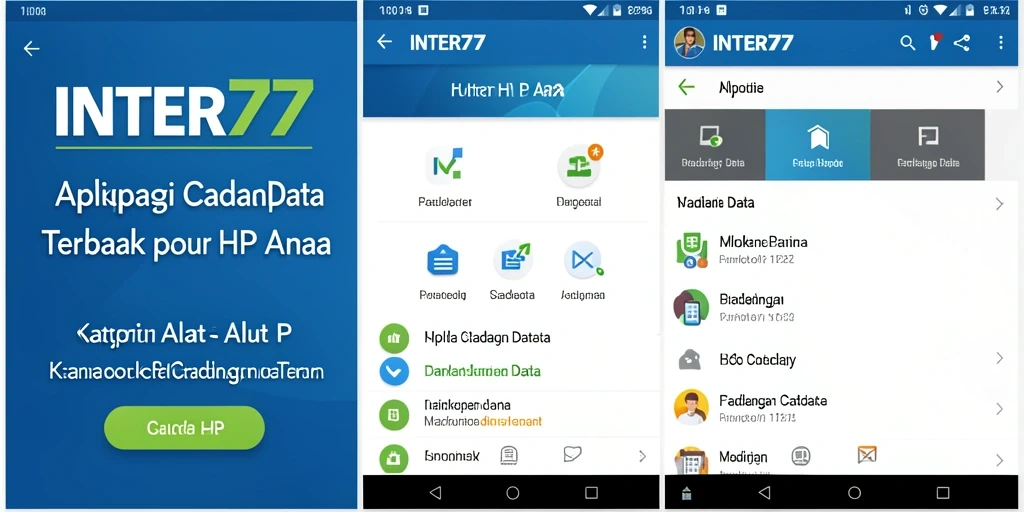 Screenshot utama INTER77 menampilkan antarmuka aplikasi Cadangan Data yang intuitif.