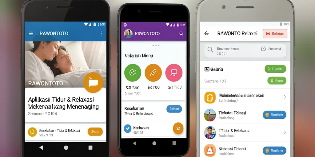 Antarmuka RAWONTOTO menampilkan fitur relaksasi yang intuitif dan menarik.
