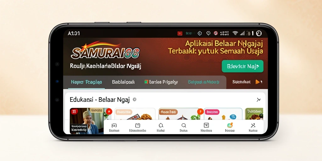 Antarmuka SAMURAI88 yang menarik dan mudah digunakan untuk belajar mengaji.