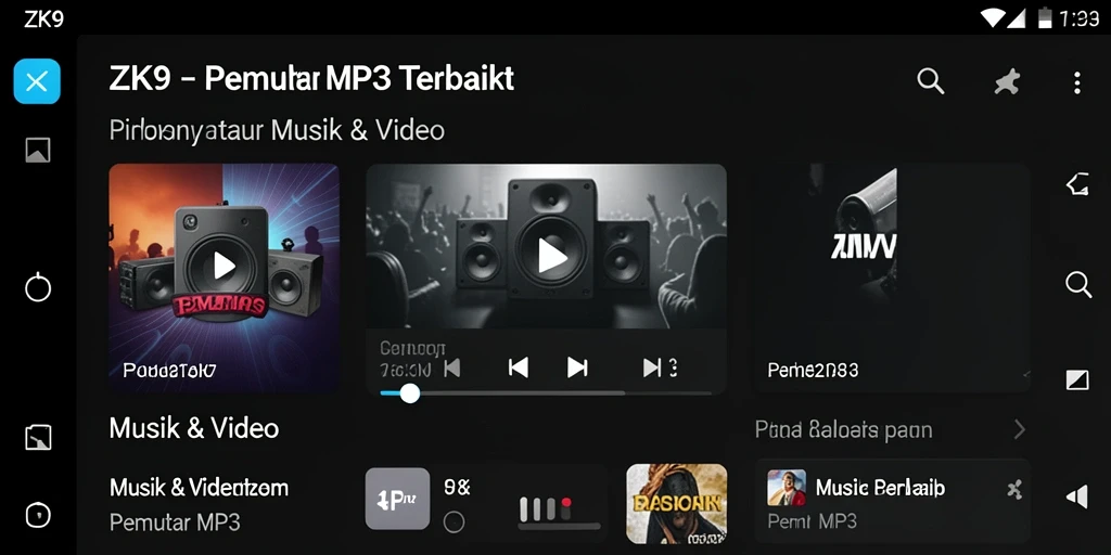Antarmuka ZK9 yang intuitif dan fungsi Pemutar MP3 yang lengkap.